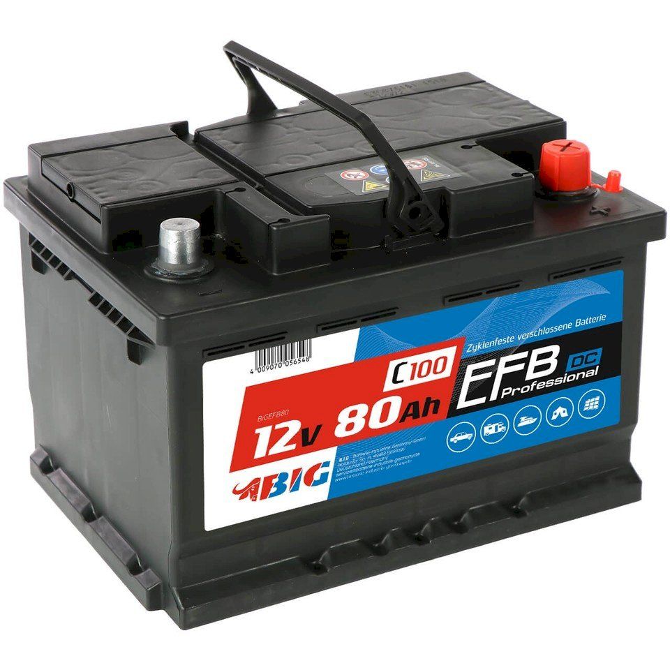 Batterie: BIG Professional Solar DC EFB 12V 80Ah – Nuovo e nell'imballaggio originale da Bottighofen venduto da zaap 1