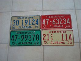 4 VERSCHIEDENE ALABAMA SCHILDER