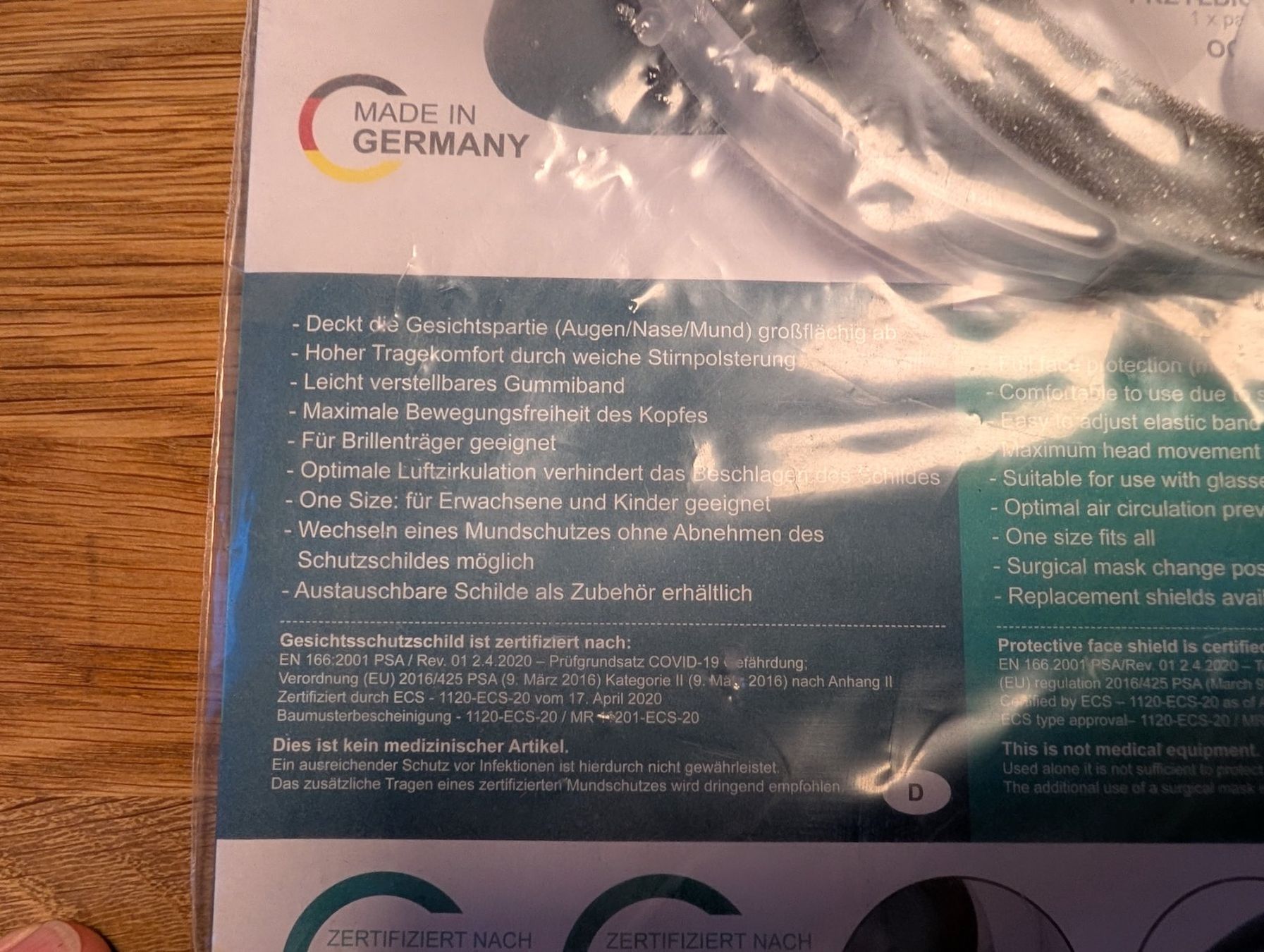 Protezione per viso e udito: Renz Gesichtsschutzschild, Made in Germany, EN166 – Nuovo e nell'imballaggio originale da Schlatt TG venduto da Yellowsky 2