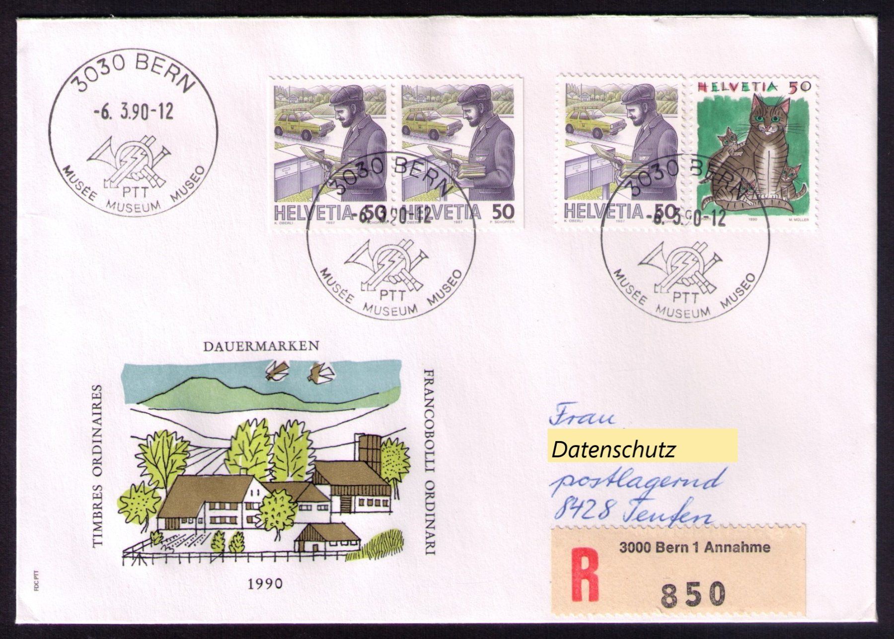 Tous les timbres: R-FDC Katze 6.3.90_+COMBO POSTBOTE MARKENHEFT +Normalmarke ! – D'occasion à Marthalen par Ch_quality