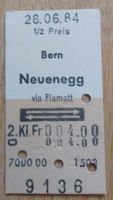 Billette Schweiz Bern Neuenegg 1/2 Preis 2. Kl. 9136