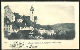 Gruss aus Aarau, Äussere Halde, um 1900
