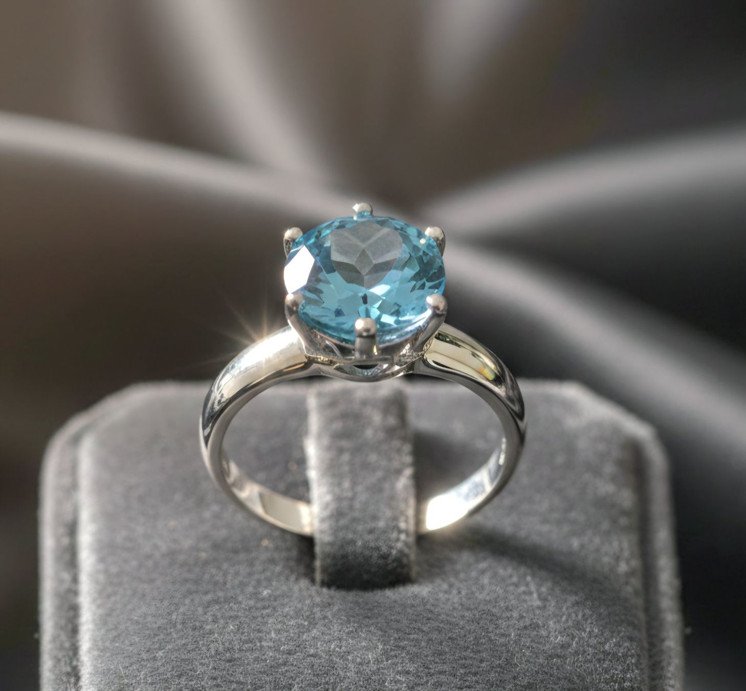 Anelli: Silber Ring 925 mit Aquamarin-Zirkonia - Neu – Nuovo e nell'imballaggio originale da Uetikon am See venduto da Coralreef