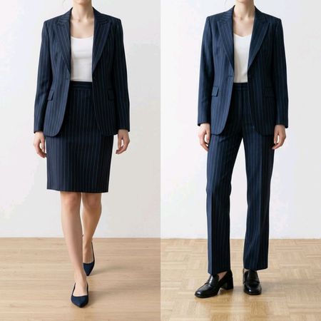 3tlg Set Business ca. 38 Nadelstreifen Blazer Jupe & Hosen