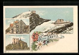 Litho Säntis, Gasthof Säntis und Meteo