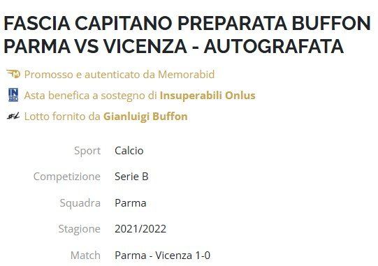 Autogramme: Fascia Capitano preparata e autografata da Gigi Buffon – Neu (gemäss Beschreibung) aus S. Pietro von SORETOLO 6