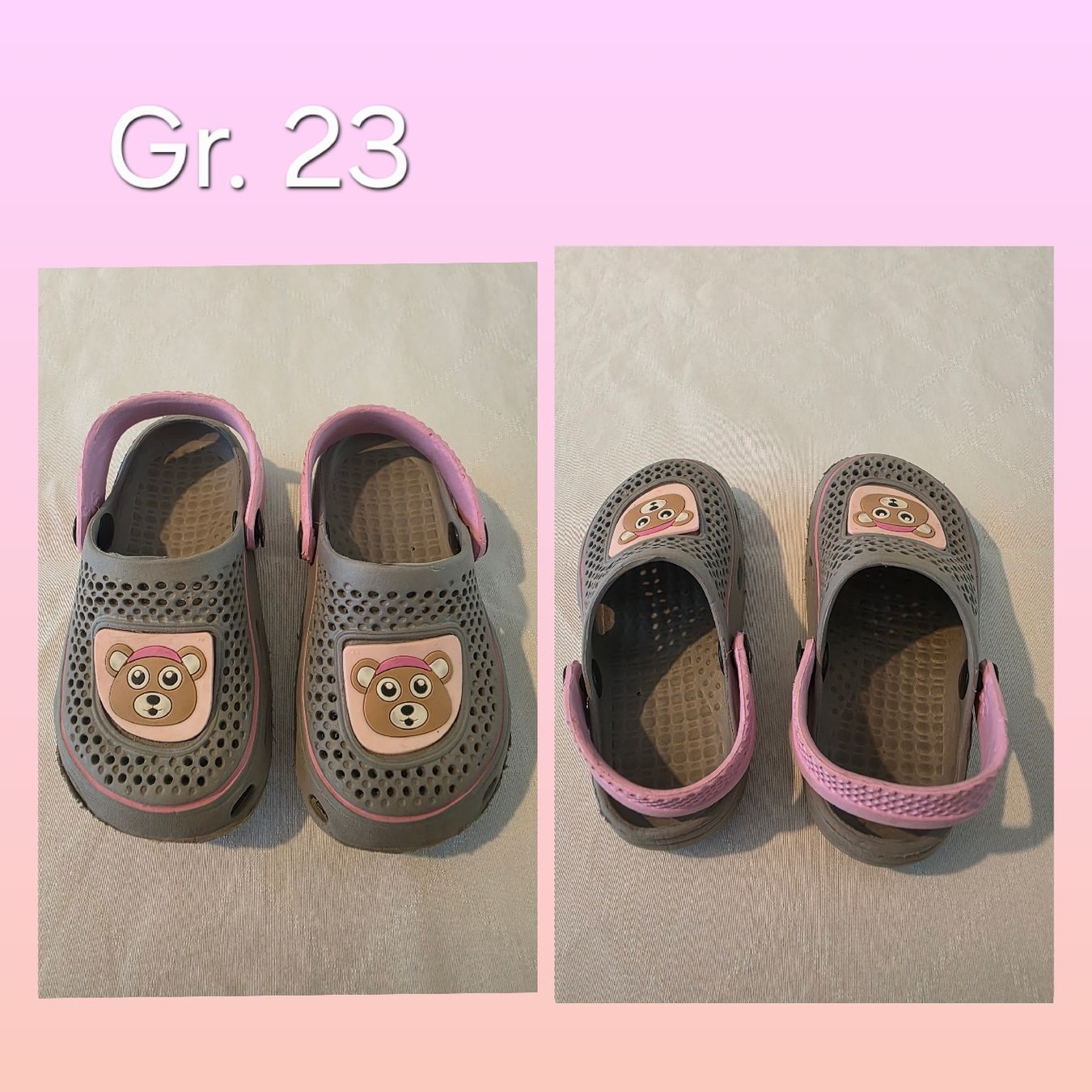 Scarpe per ragazzi: Kinder Clogs Grösse 23 mit Bärenmotiv gebraucht – Usato da Hermrigen venduto da R20121989
