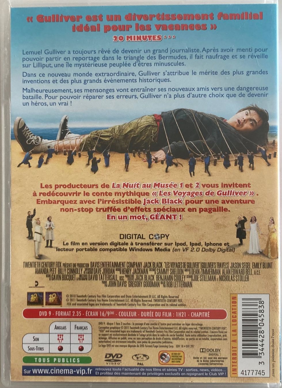 Tutti i DVDs: JACK BLACK - LES VOYAGES DE GULLIVER (GÉANT MALGRÉ LUI !) – Usato da Poliez-Pittet venduto da Newtown-Records 3