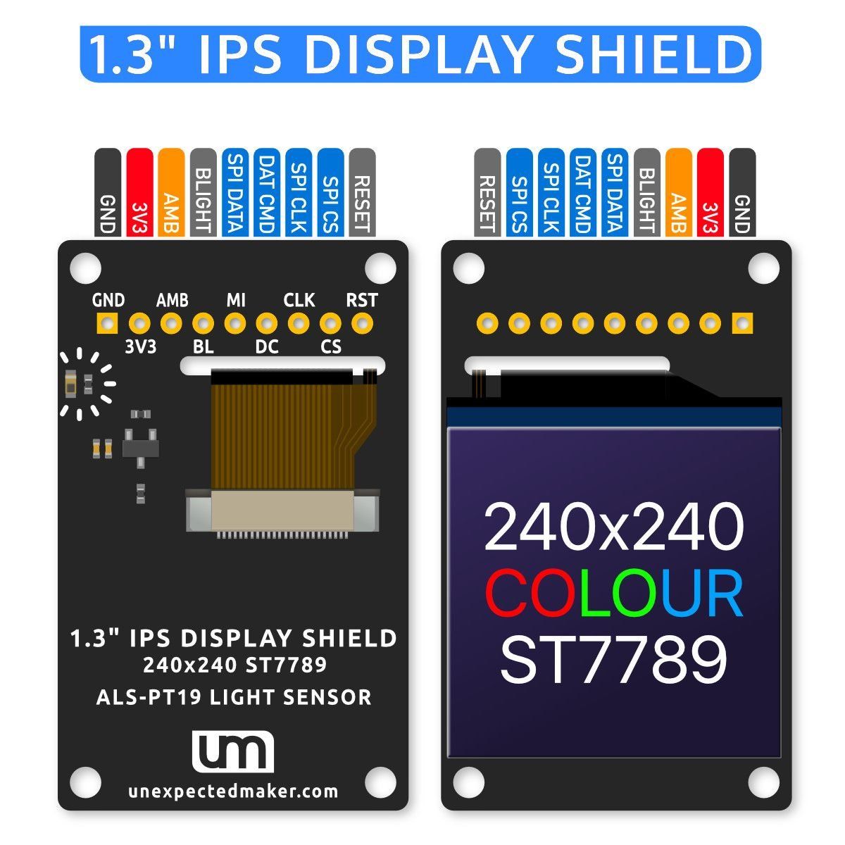 Elektronikbauteile: LCD 1.3 Display Shield von unexpected maker (NEU) – Neu und originalverpackt aus Veltheim AG von Mibib 2