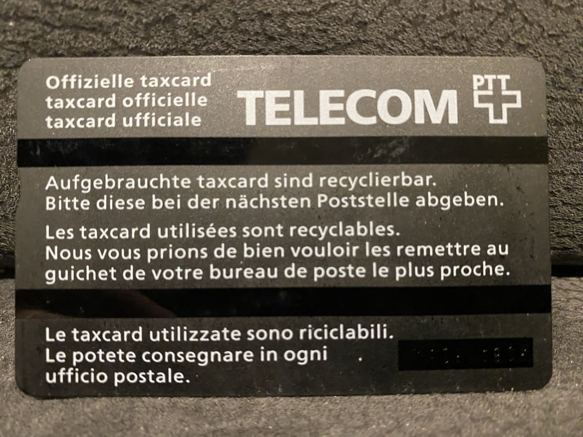 Schede telefoniche: Taxcard 308A défaut – Usato da Lausanne venduto da babacard10 1