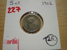 (227)  5 Rappen 1902  UNZ
