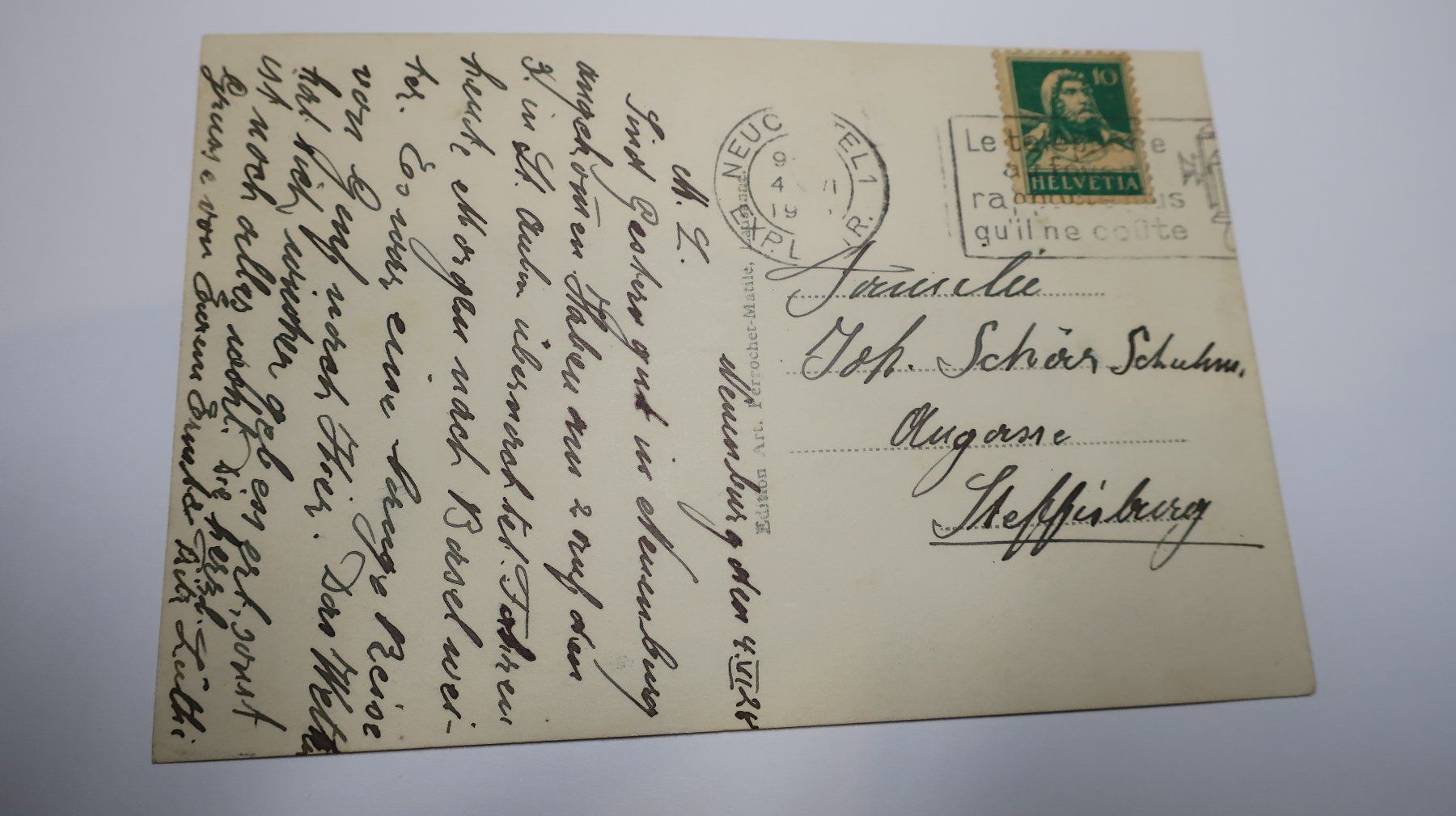 Cartoline postali: Neuchâtel  - Baie de l'Evole 1928 – Usato da Cormoret venduto da Pascalll2001 3