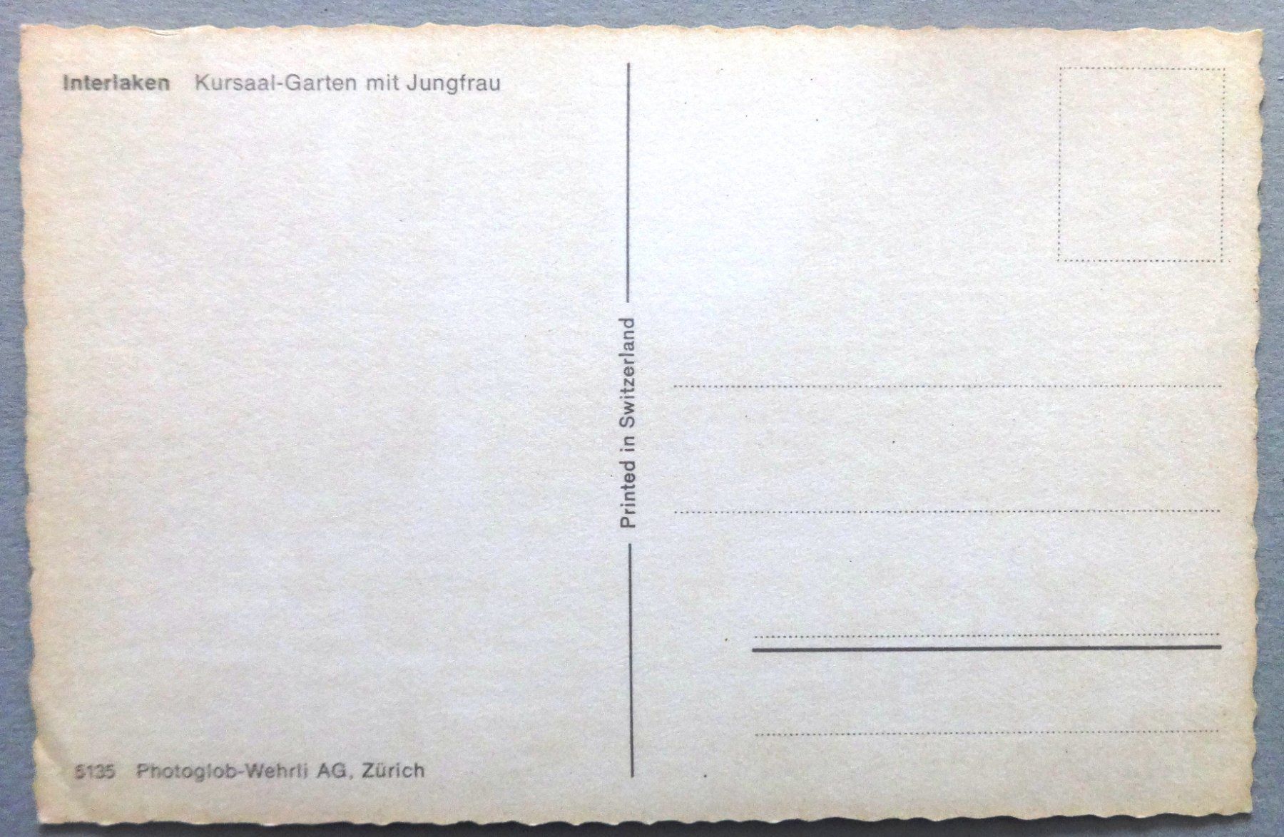 Cartoline postali: Interlaken, Kursaal-Garten mit Jungfrau – Usato da Fétigny venduto da Billy2miny 1