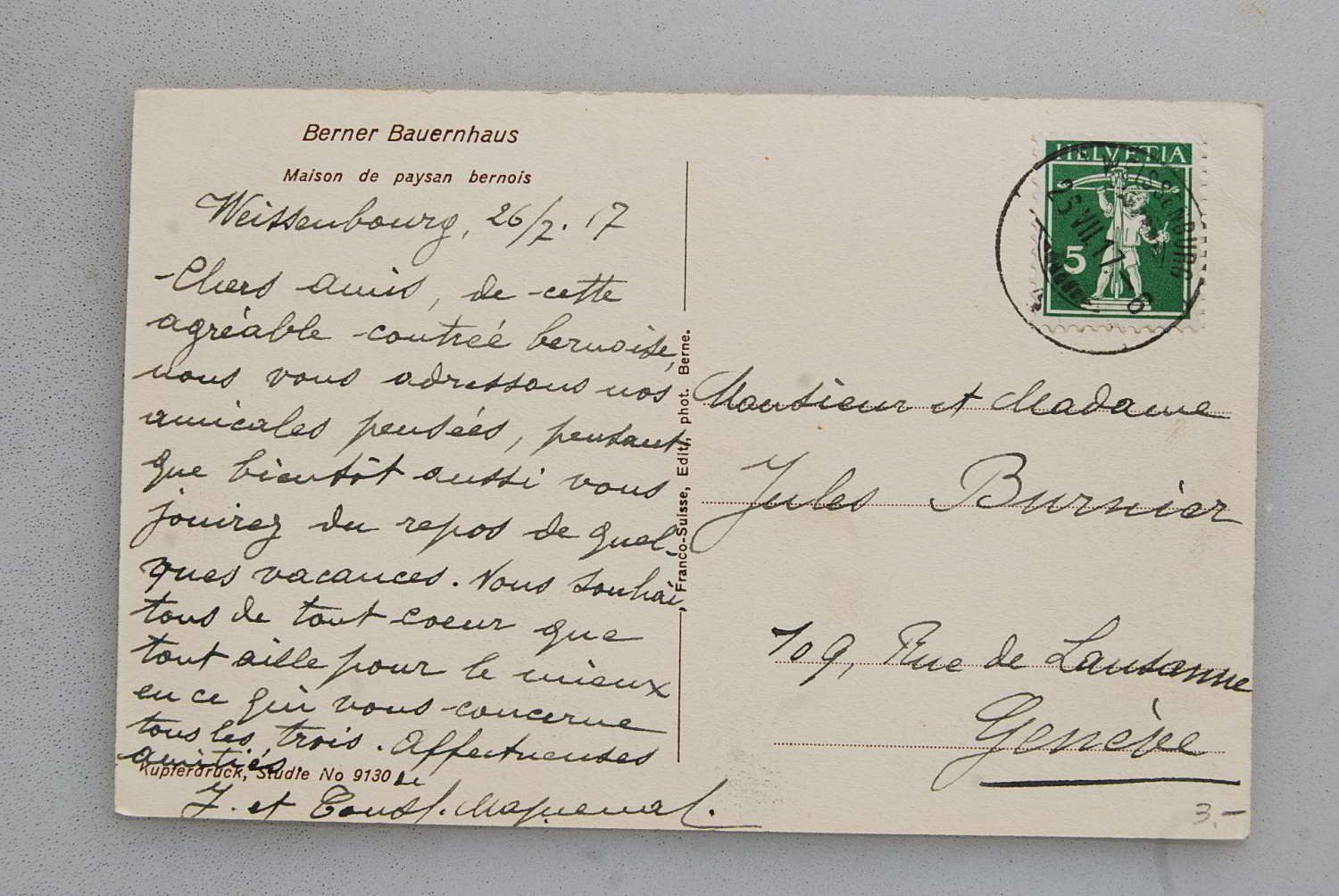 Cartoline postali: AK Berner Bauernhaus 1917 – Usato da Rüfenacht BE venduto da Toro06 1
