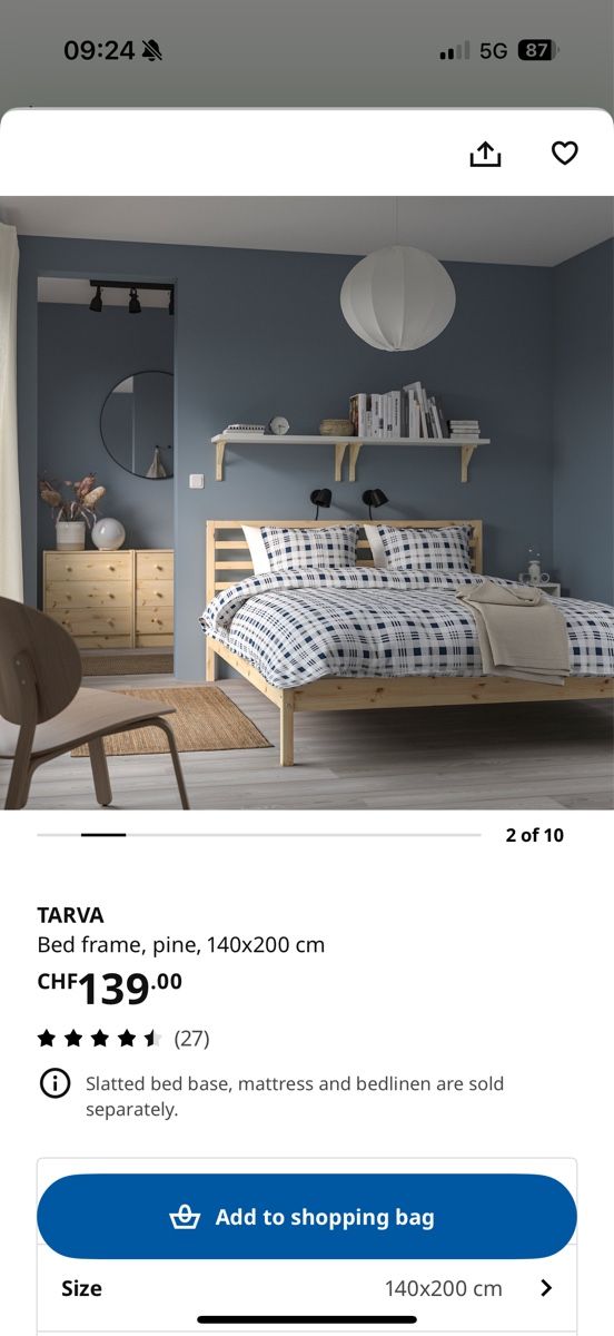 Letti: IKEA Bed + Mattress. GOOD CONDITION!! – Nuovo (secondo la descrizione) da Zürich venduto da jak_lqj2