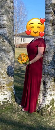 Elegantes Abendkleid, Gr. 44, Bordeauxrot, Festlich