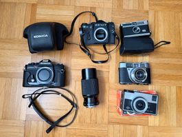 Vintage Kamera-Konvolut – Konica, Zenit, Kodak, Agfa