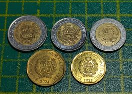 5 Münzen aus Peru