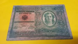Historische 100 Kronen Banknote, Oesterreich, 1912 Top!
