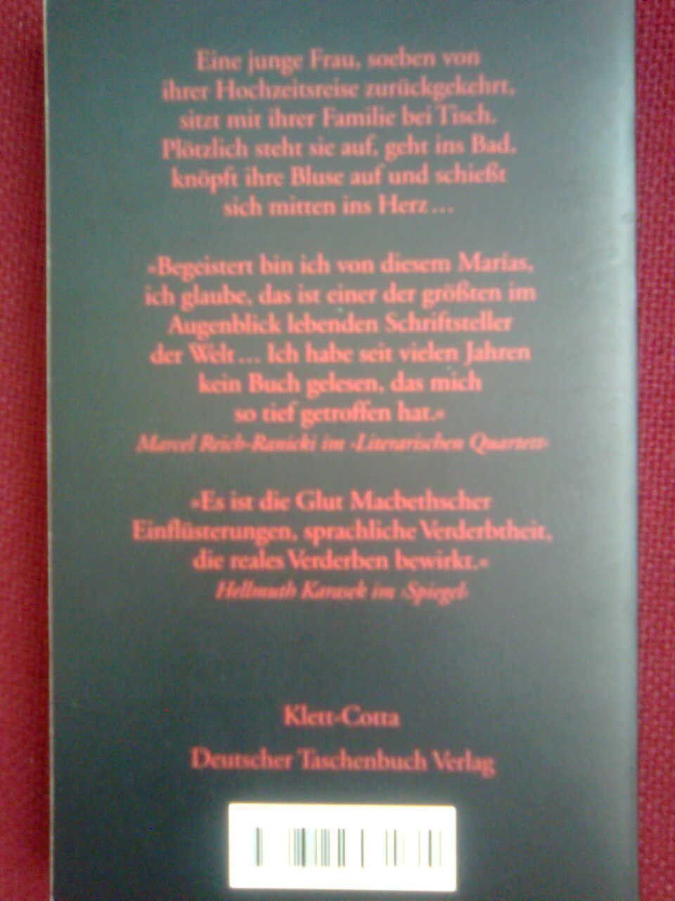 Libri: Javier Marias   Mein Herz so weiß – Usato da Basel venduto da Alacant 2