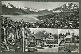 AK sw Küssnacht a.R. LU 4-fach Multibild ≈ 1951 