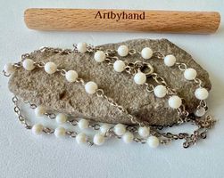 Vintage Longkette mit echten Zuchtperlen 78 cm versilbert
