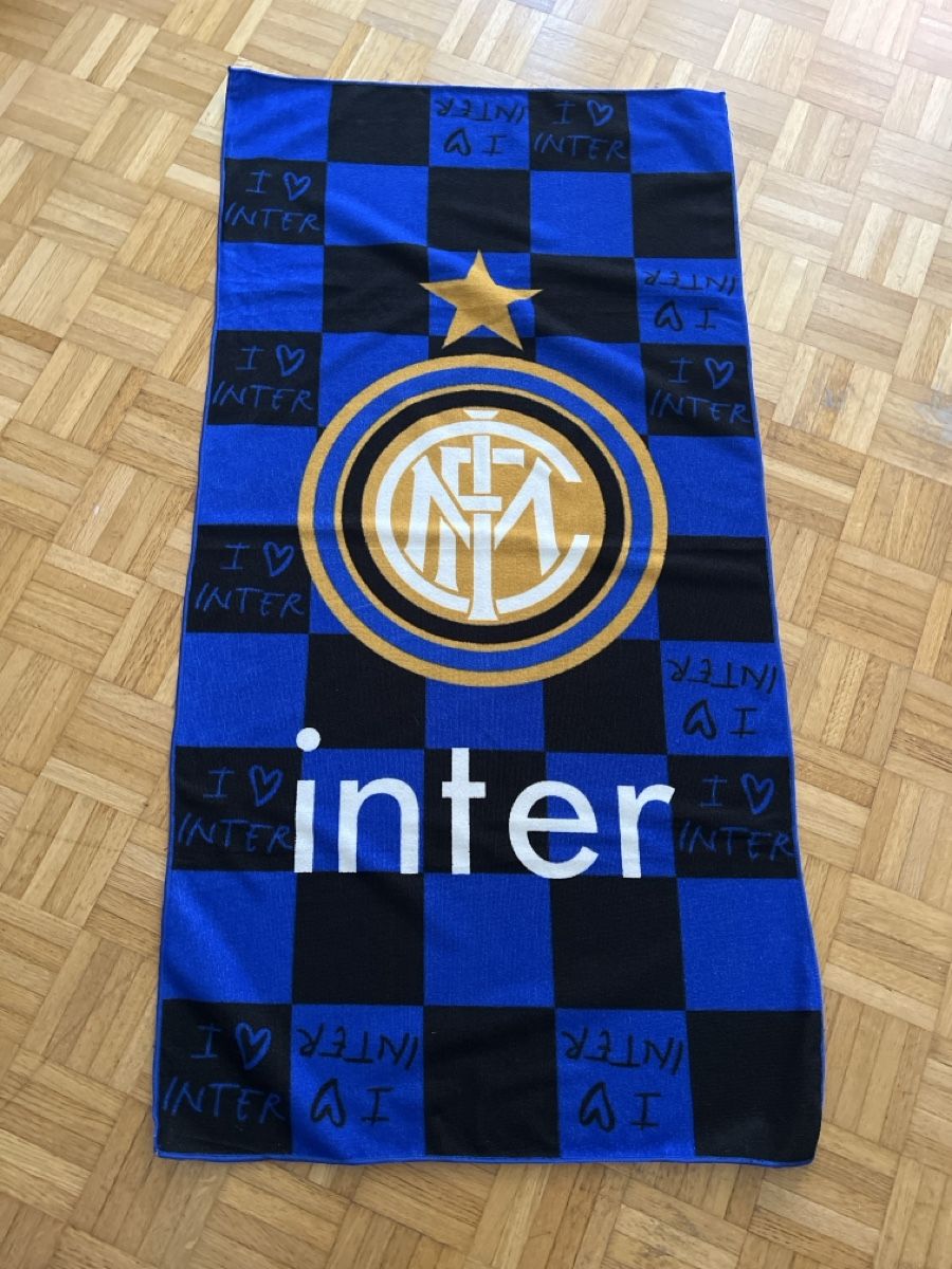Teli da bagno: Inter Milan Towel Blue Black checkered new – Usato da Prilly venduto da SinngeBung 1