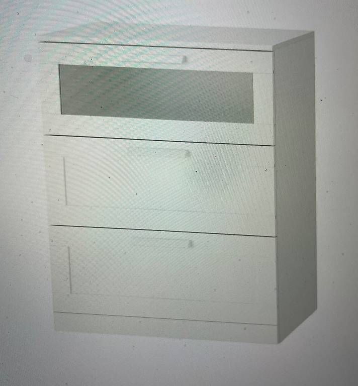 Ikea Kommoden: BRIMNES Kommode mit 3 Schubladen, weiß/Frostglas – Gebraucht aus Sutz von Solution 3