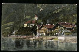 Brienz, Teilansicht mit Kirche vom Wasse