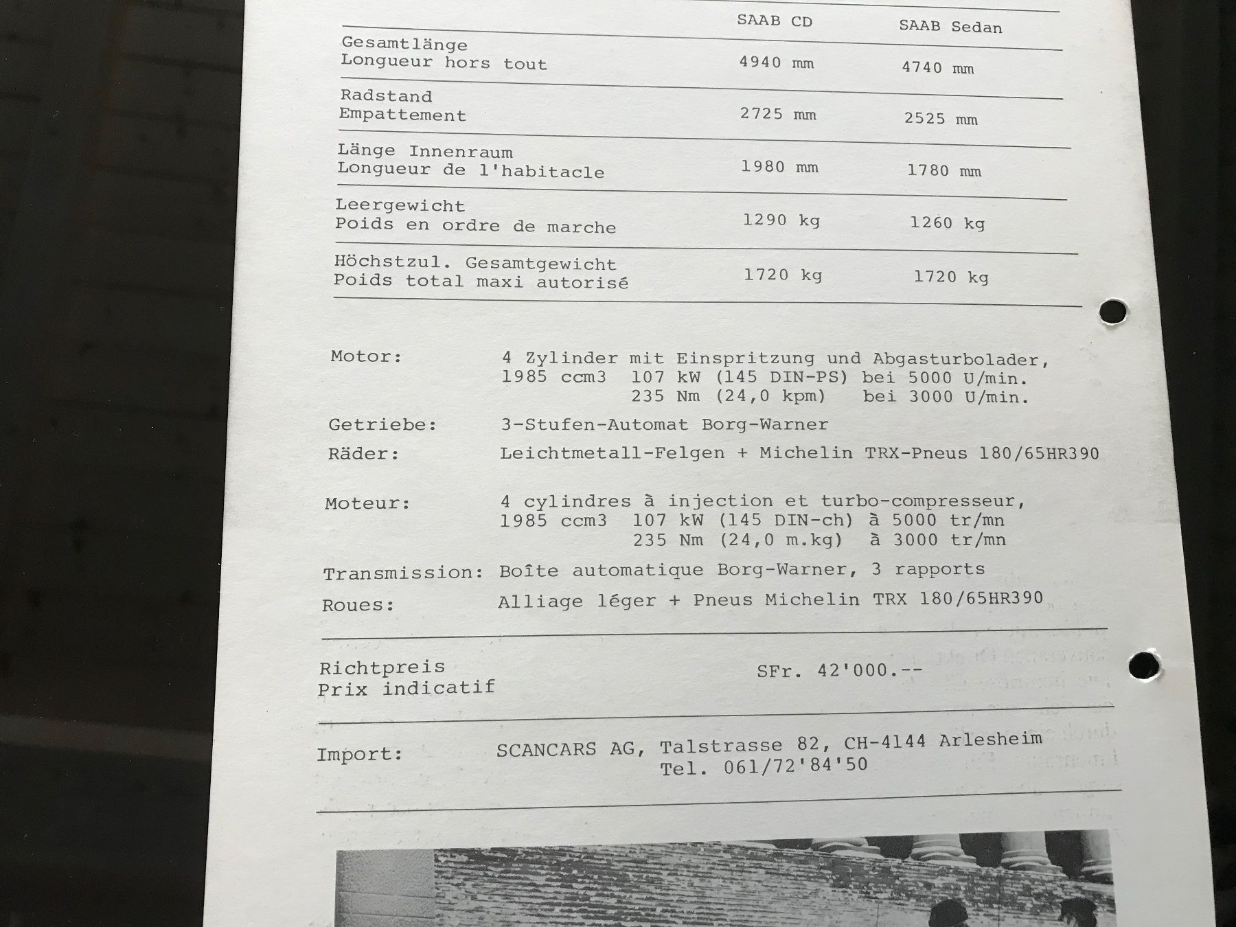 Saab Dokumente: Saab Prospekt und Preisliste – Gebraucht aus Balterswil von Jeko1967 5