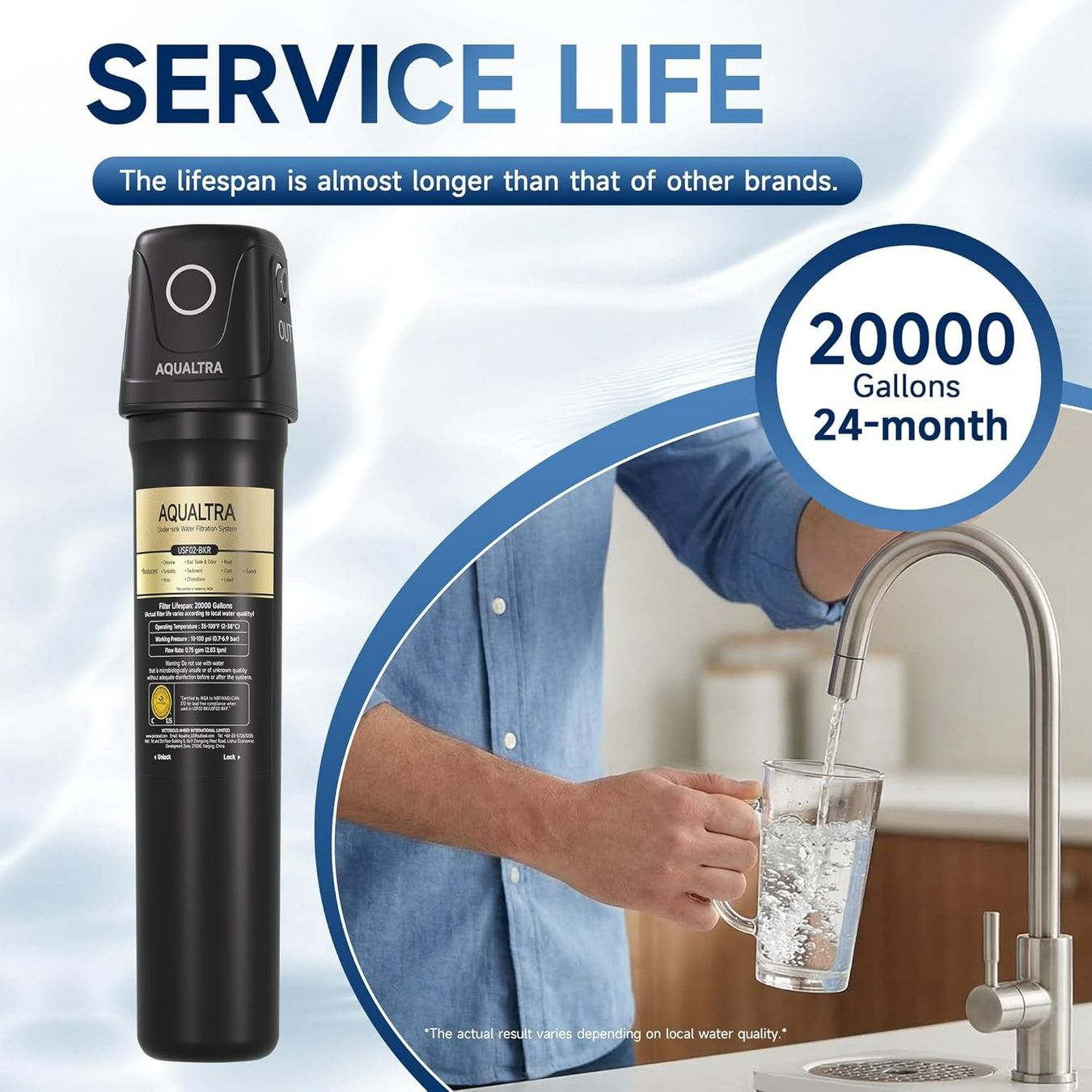 Sanitari: AQUALTRA Untertisch Wasserfilter mit Hahn – Nuovo e nell'imballaggio originale da Suhr venduto da SchnapperCH 7