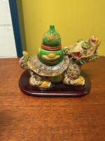 Asiatische Glücksschildkröte mit Drachenkopf, Deko