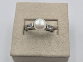 Ring Silber 925 Süsswasserperle Zirkonia Gr. 52