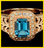 Ring 925 Silberring mit Edelstein Blautopas Swiss blue Topas