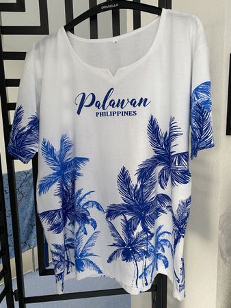 T-Shirt XL, blau weiss Palawan Philippines NEU