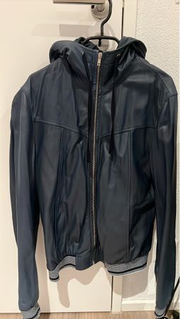 Modische Dolce&Gabbana Lammlederjacke mit Kapuze, Grösse 48