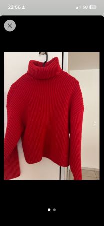 Roter Rollkragenpulli, M