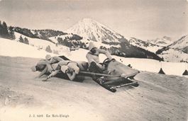 St. Moritz (GR) Sportszene mit Viererbob