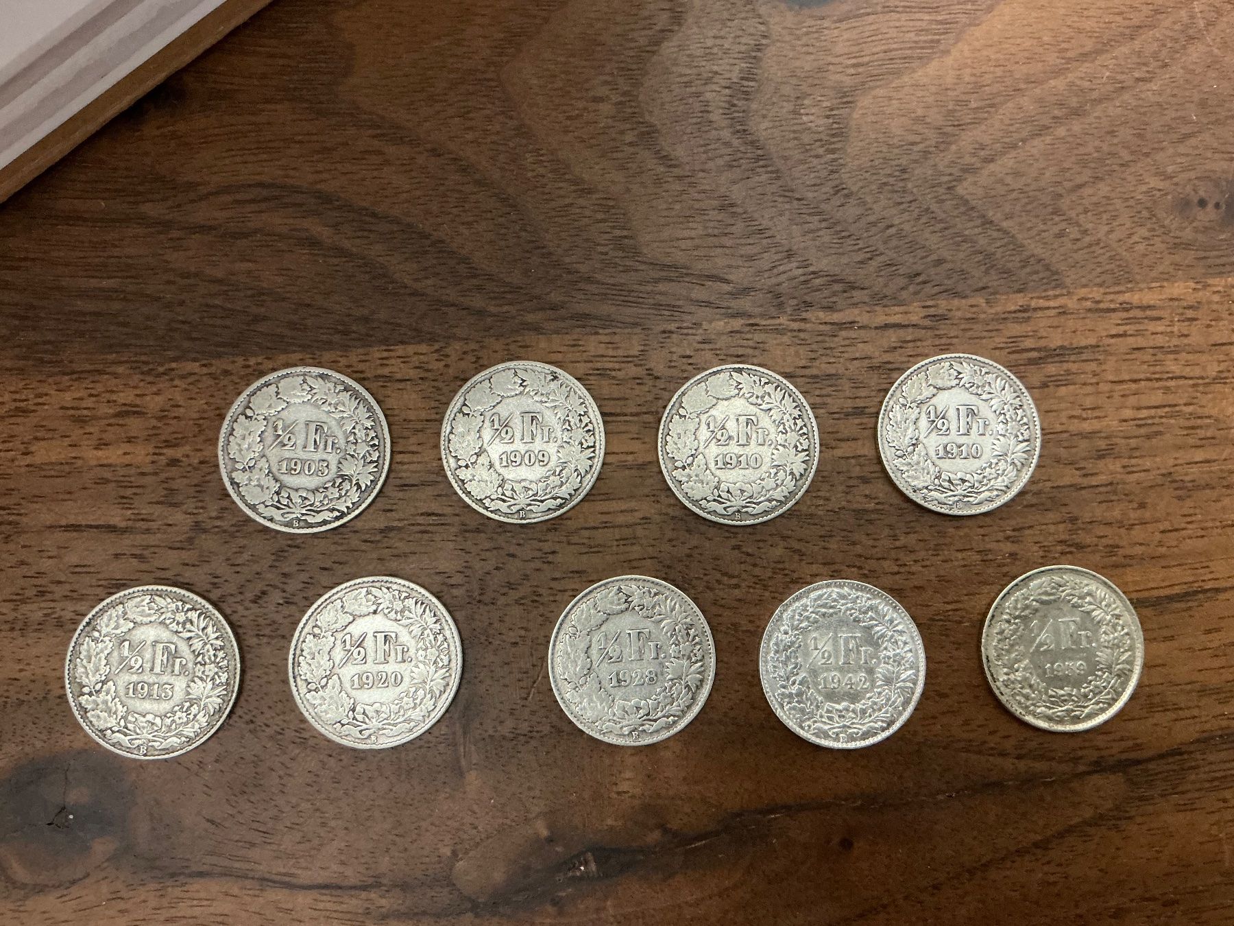 Tutti le monete: 9 x 1/2 Franken – Usato da Unterägeri venduto da Peter135