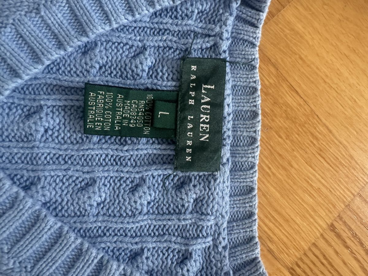 Ralph Lauren Maglioni & Felpe: Lauren Ralph Lauren Pullover, Grösse L, hellblau, Zopfmuster – Usato da St. Gallen venduto da rechsteinerholding 1