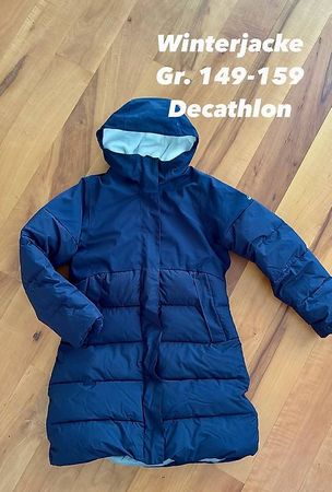Warme Winterjacke Gr. 149-159  marineblau
