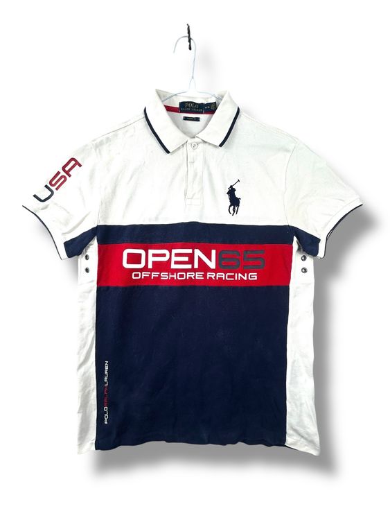Ralph Lauren Magliette Polo: Polo Ralph Lauren Blanc et Bleu USA Racing - Taille M – Nuovo (secondo la descrizione) da Hauterive NE venduto da Leo_o
