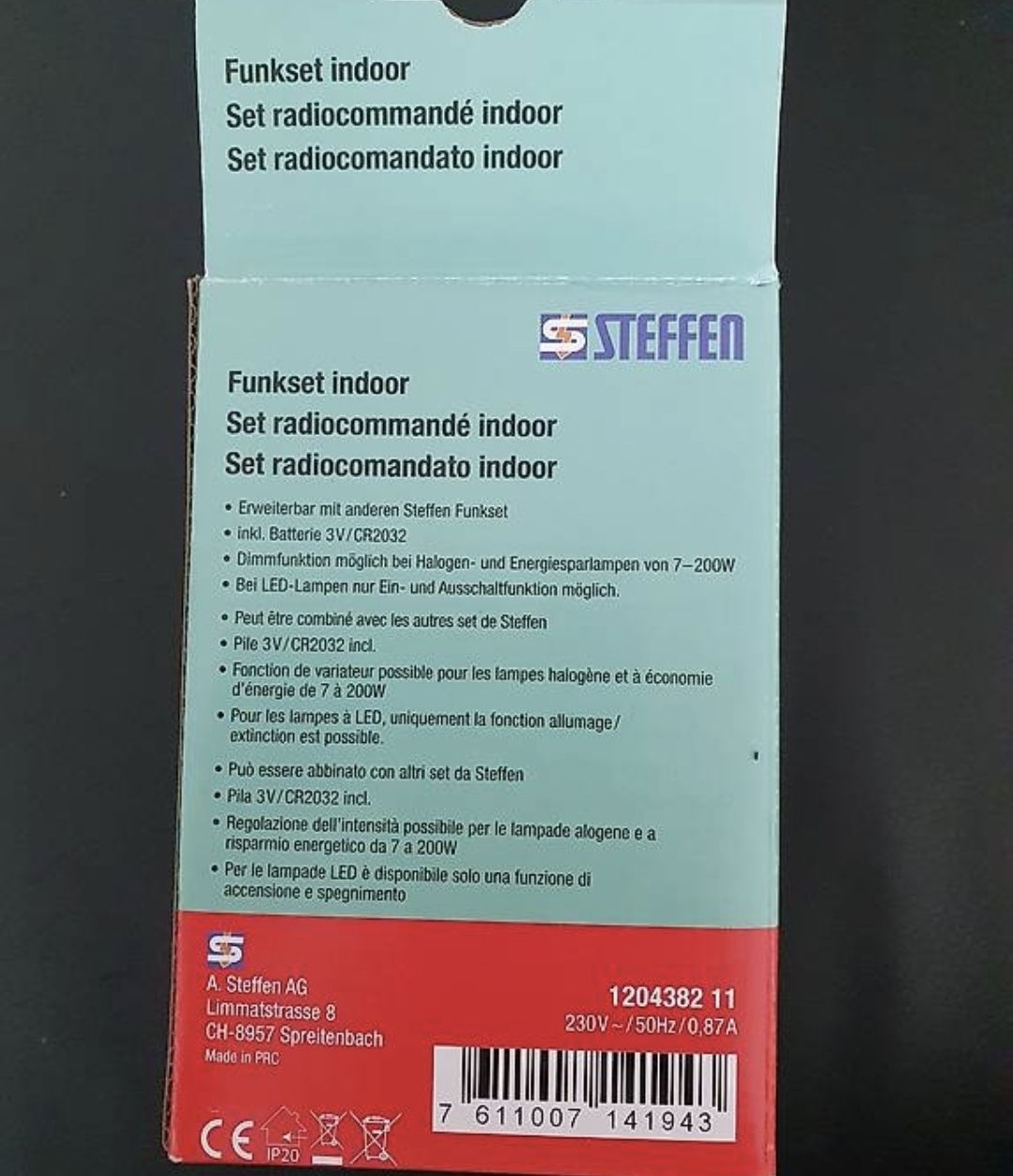 Spine: NEU Funkset Indoor Steffen mit Dim function – Nuovo e nell'imballaggio originale da Uster venduto da Mooreas 2