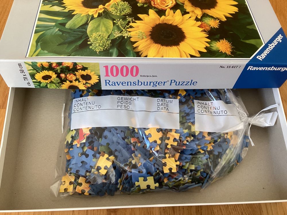 Blumen-Puzzle 1000 Teile – Buntes Kunst-Puzzle Mit Sonnenblumen & Rosen, 70 X 50 Cm, Für Erwachsene