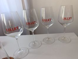 4 Lillet Gläser /Apéro- / Weingläser