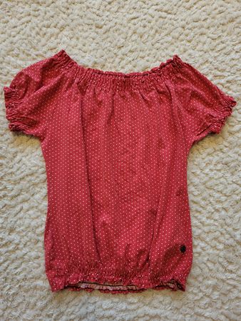 Rotes Sommer Top mit Pünktchenmuster, Grösse 122
