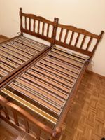 2 Holz-Bettgestelle inkl. mit Lattoflex Rost