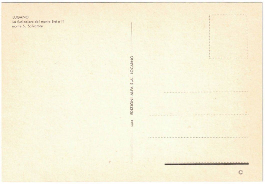 Cartoline postali: Lugano mit Standseilbahn Monte Brè – Usato da Binningen venduto da Mountainrider 1
