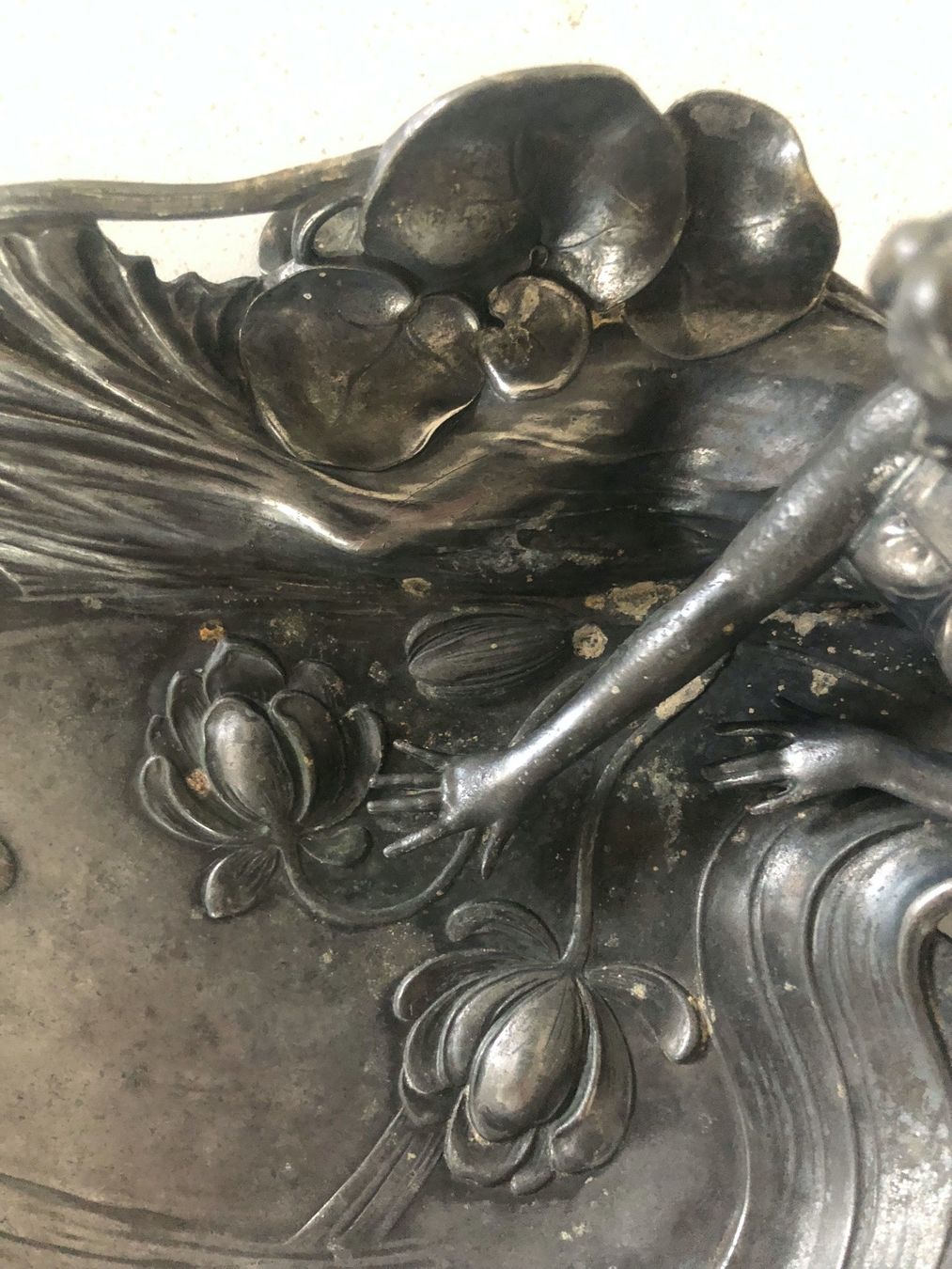 Portacenere: Antiker AschenbecherJugendstil mit Figur Silber – Usato da Winterthur venduto da Humbertoaranos 7