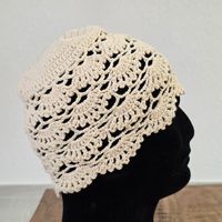 Gehäkelte Mütze beige Sommerhäkeln neuwertig